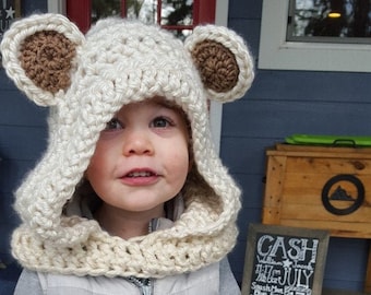 Kids Animal Hood | TEDDY BEAR | Ring Bearer Proposal,  Hooded Scarf,  Toddler Bear Costume,