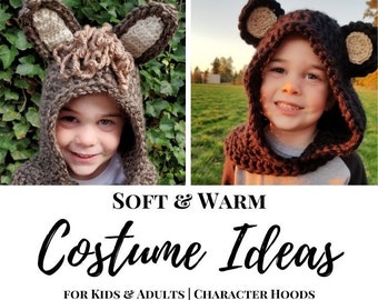 Kids Animal Hood | READY to SHIP | Ring Bearer Proposal, Hooded Scarf, Kids Animal Costume,