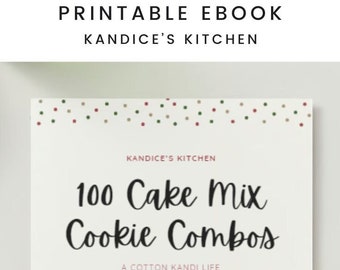 100 Cake Mix Cookie Combinations Digital Recipe Book | Digital Cookbook, Recipe Printables