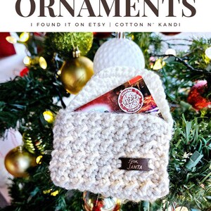 Adornos de tarjetas de regalo de crochet de Papá Noel, liquidación navideña