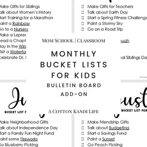 MOM SCHOOL Printable | Monatliche Bucket List zum Ausdrucken für Kinder | In Canva bearbeiten