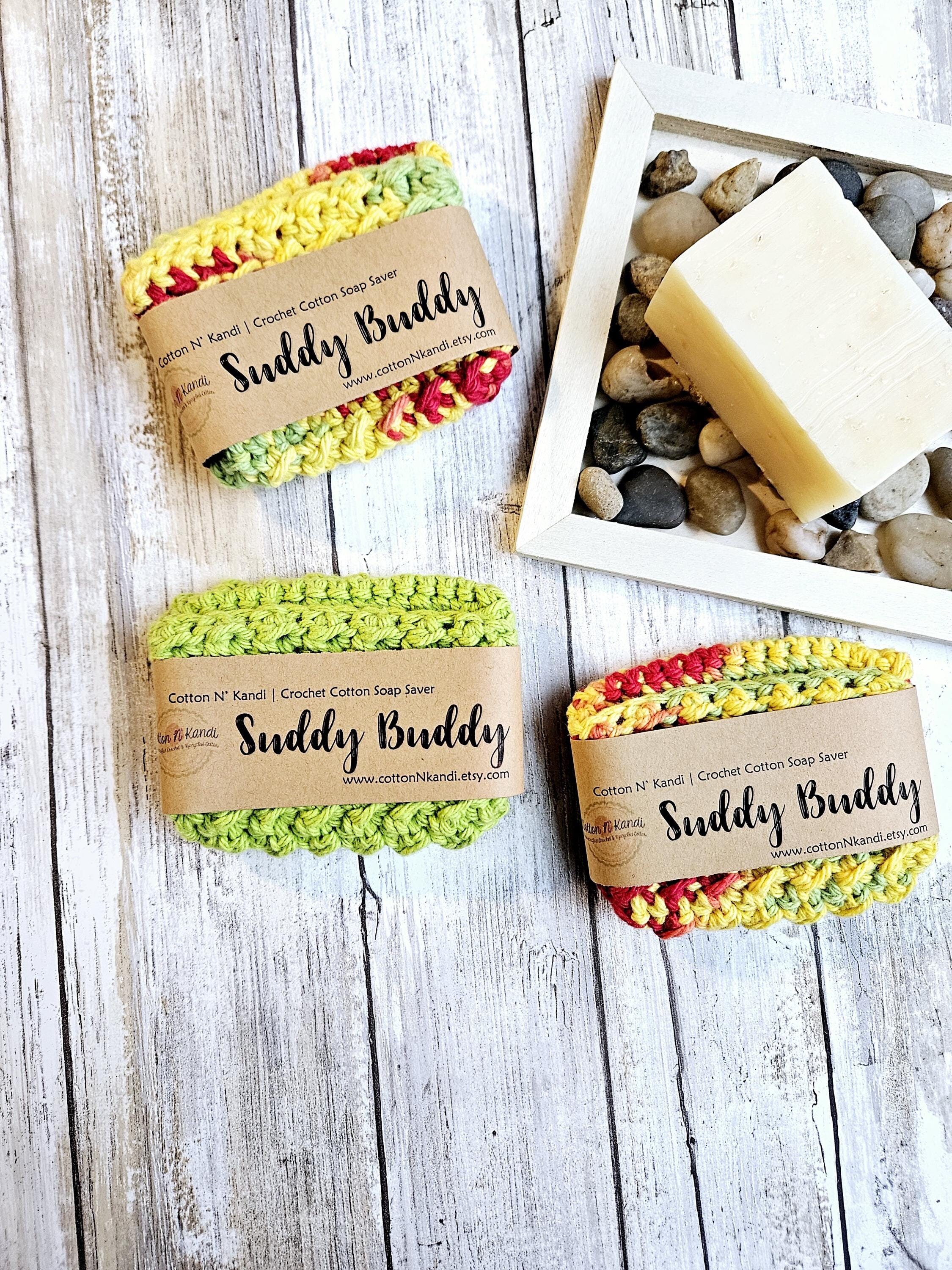 Suddy Buddy Trio Gift Set 3 Pack Crochet Soap Saver Handmade Crochet Soap Pouch