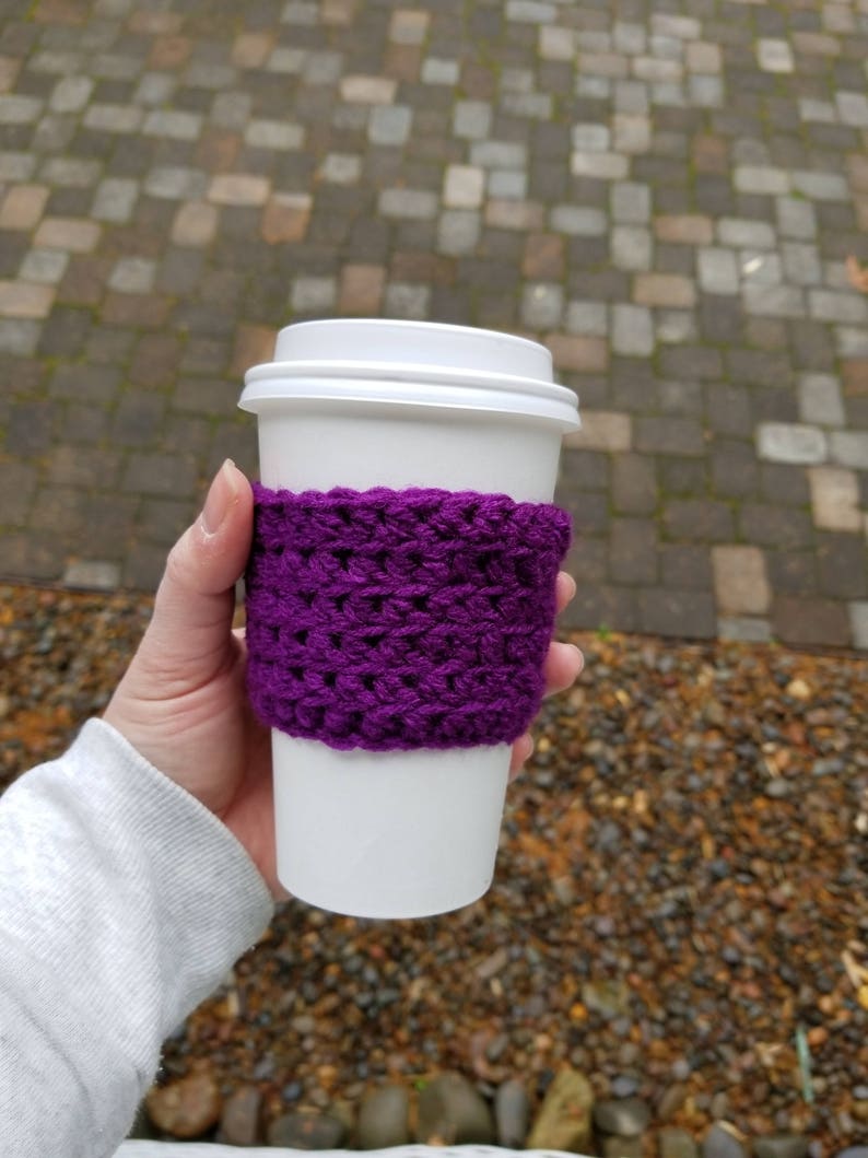 Crochet Cup Cozy Wholesale Coffee Sweaters 2 Colors Foodie Gift, Reusable Gift Ideas, Coffee Cup Cozy, image 1