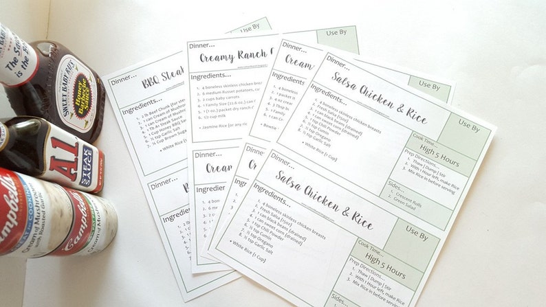 Recettes imprimables Crockpot BOEUF Cadeau de maman attendue, étiquettes de congélateur, modèle de recette de planificateur de repas, image 5