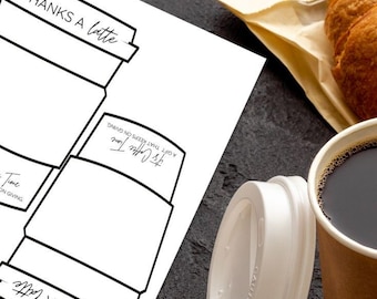 Kaffeetasse Gemütlich Printable | Danke A Latte | Kaffee Pullover Verpackung Download PDF