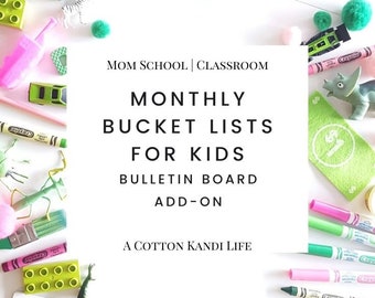 Kids Monthly Bucket List Printable, Monthly Bucket List for Kids, Create Fun Memories, Family Activity Ideas, Edit in Canva PRO