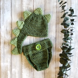 Baby Dinosaur Costume Newborn Dinosaur Outfit, Crochet Baby Hat, Newborn Photo Prop, image 1