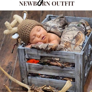 Baby Deer Costume | Newborn Deer Hat, Baby Deer Outfit, Crochet Newborn Costume, Kids Halloween Costume