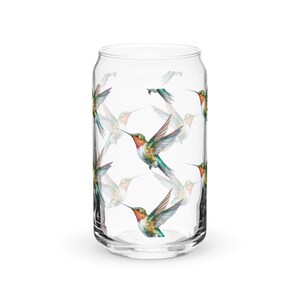 Sipper Glass | Hummingbird | Jewel | 16 oz. Can Glass