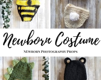 CUSTOM Newborn Costume | Crochet Baby Costume, Newborn Photo Prop, Crochet Hat,