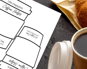 Tazza da caffè stampabile / La vita accade, il caffè aiuta / Confezione maglione da caffè Scarica PDF