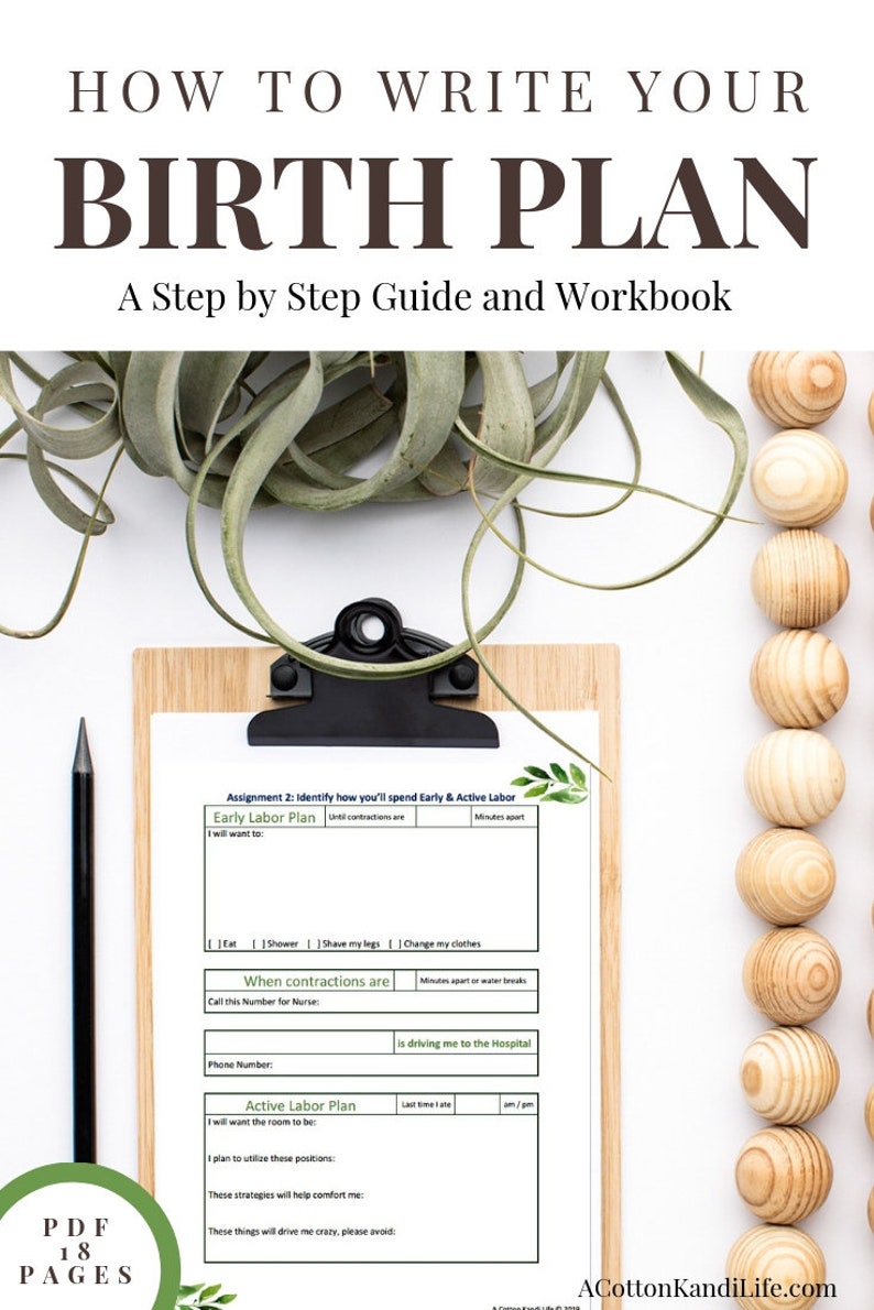 How to Write a Birth Plan Guide and Workbook Printable - Etsy