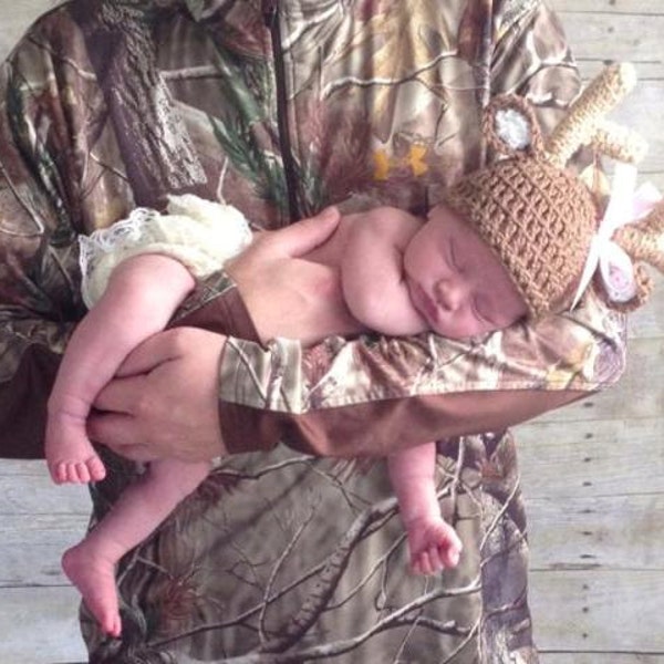 Newborn Deer Outfit | Baby Deer Costume, Crochet Deer Hat