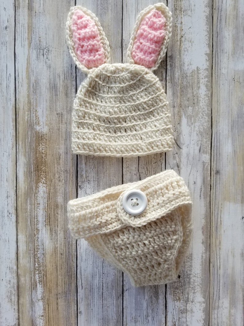 Newborn Bunny Outfit Baby Bunny Ears Crochet Baby Costume Etsy