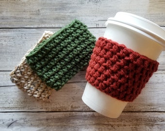 Crochet Cup Cozy | Coffee Sweater Set | Zero Waste Gifts, Reusable Gift Ideas, Coffee Cup Cozy, Coffee Gift Basket,