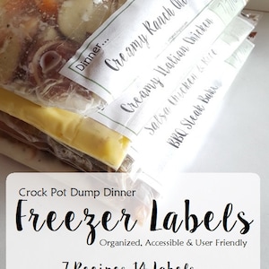 Crockpot Printable Recipes | 7 Recipes | Freezer Labels, Recipe Planner