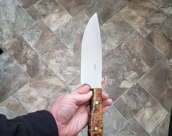 AEB-L Stainless Steel Chef knife with Stabilized Maple Burl Handle.