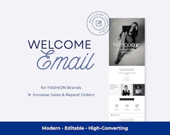 Fashion Brand Willkommen E-Mail Vorlage | Bearbeitbarer Canva Newsletter (Digitaler Download)