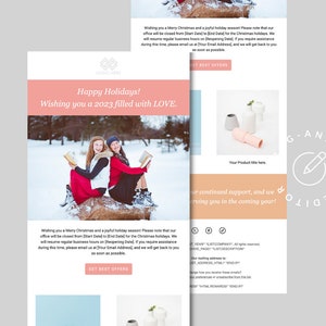 Festive Christmas Email Template for Mailchimp - Holiday Newsletter Design