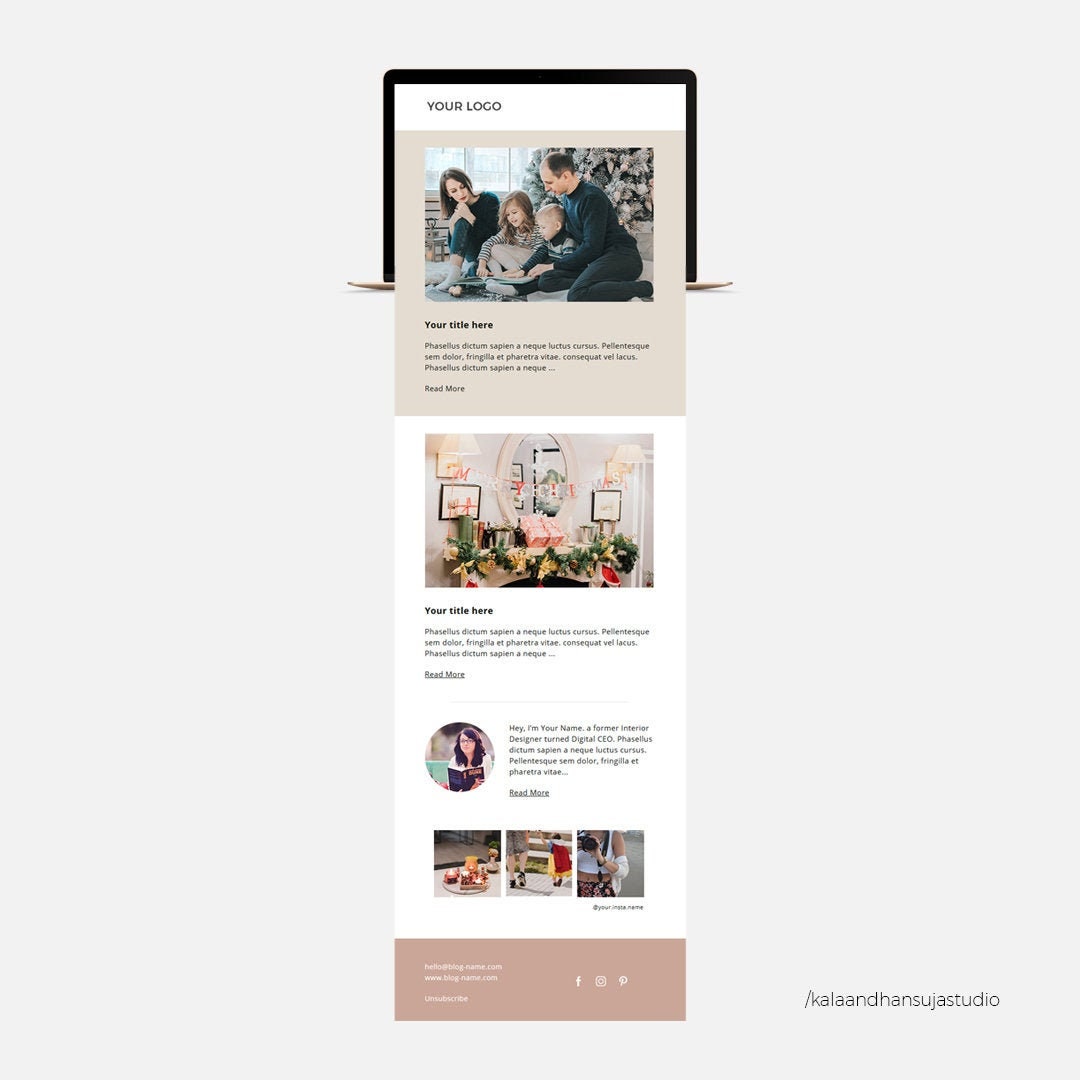 Mailchimp Template Blog Email Newsletter Template Email Etsy