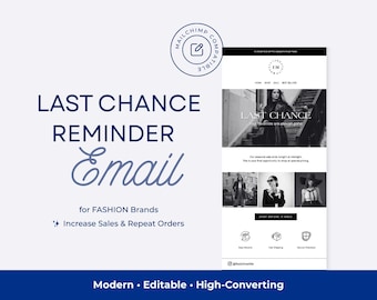 Letzte Chance E-Mail Vorlage | Canva Newsletter für Fashion Brands | E-Handels-Verkaufserinnerungs-E-Mail | Final Call Marketing Vorlage
