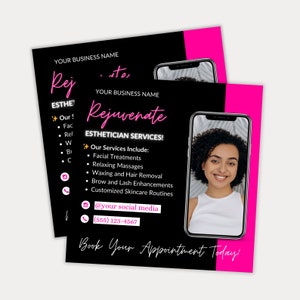 Discover Enchanting Beauty: DIY Esthetician Flyer, Skin Care Services, Beauty Facial Treatment