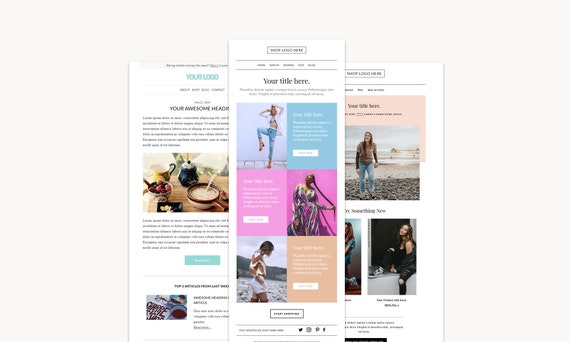 3 Email Templates Mailchimp Template Mailchimp Newsletter Etsy
