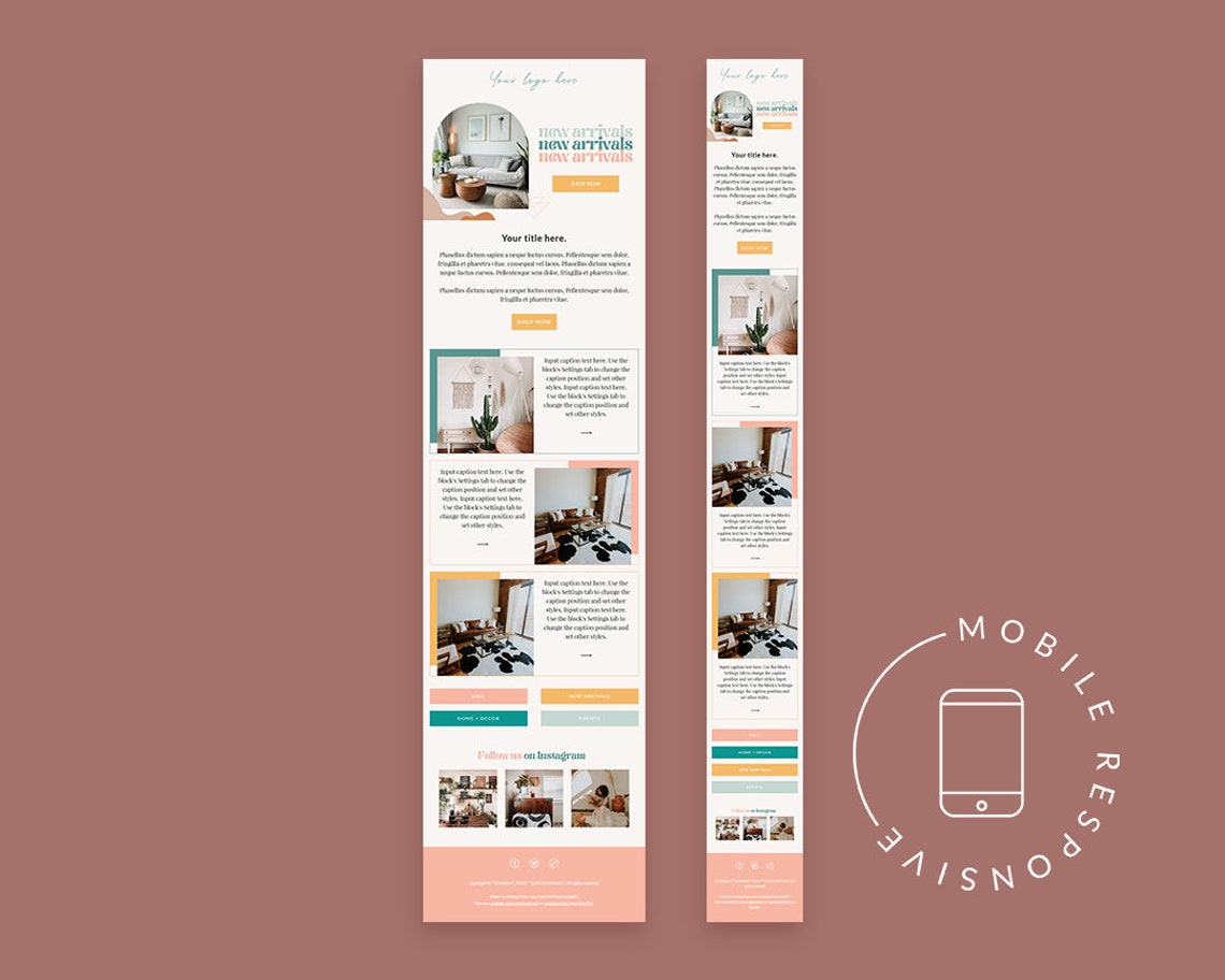 Email Newsletter Template Mailchimp, Mailchimp Email Template, Mobile