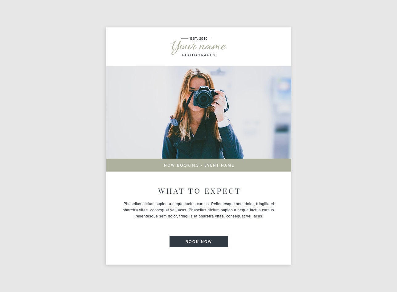 Email template photographer Photography Email Templates Etsy Nederland