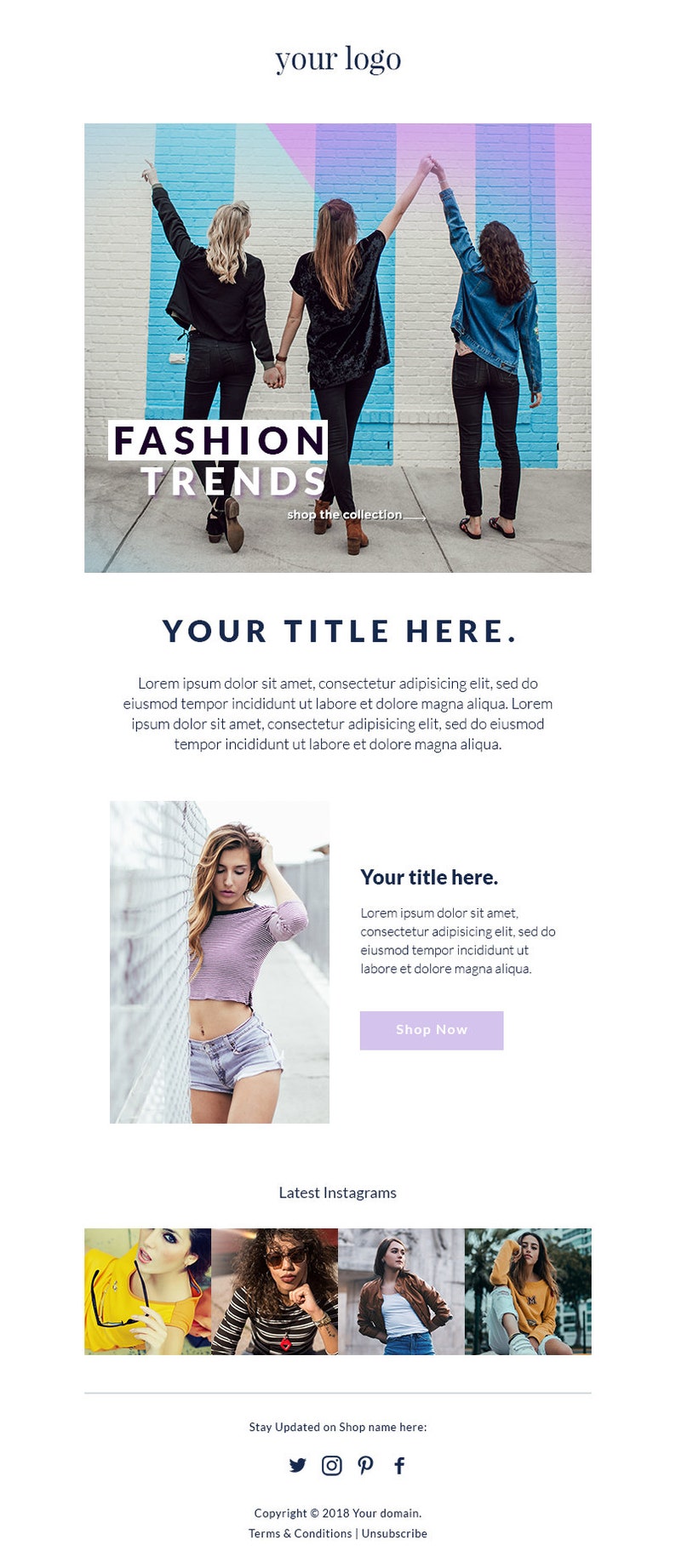 Mailchimp Newsletter Template Email Template Fashion Etsy