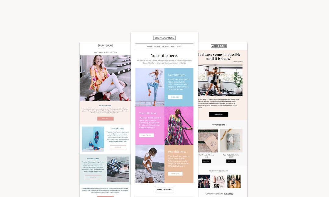 ultimo - bundle of 32 email templates –... 3 Email Templates Bundle Email Newsletter Newsletter - Etsy