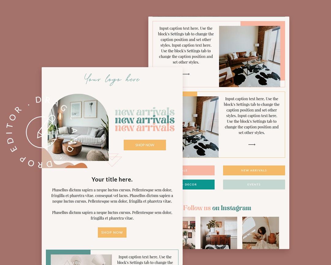 Email Newsletter Template Mailchimp, Mailchimp Email Template, Mobile
