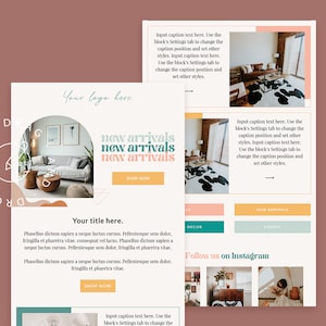 Email newsletter template mailchimp, mailchimp email template, mobile-friendly, no html, instant download