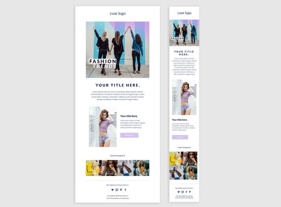 Mailchimp Newsletter Template Email Template Fashion Etsy
