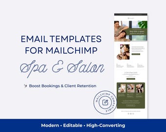 Spa Salon E-Mail Vorlagen für Mailchimp | Modernes editierbares Newsletter Bundle
