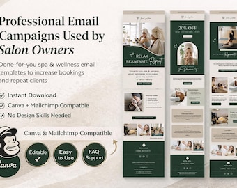 Gebrauchsfertige Kampagnen zur Steigerung der Buchungen in diesem Monat | Wellness-Kampagnen | Leinwand Mailchimp