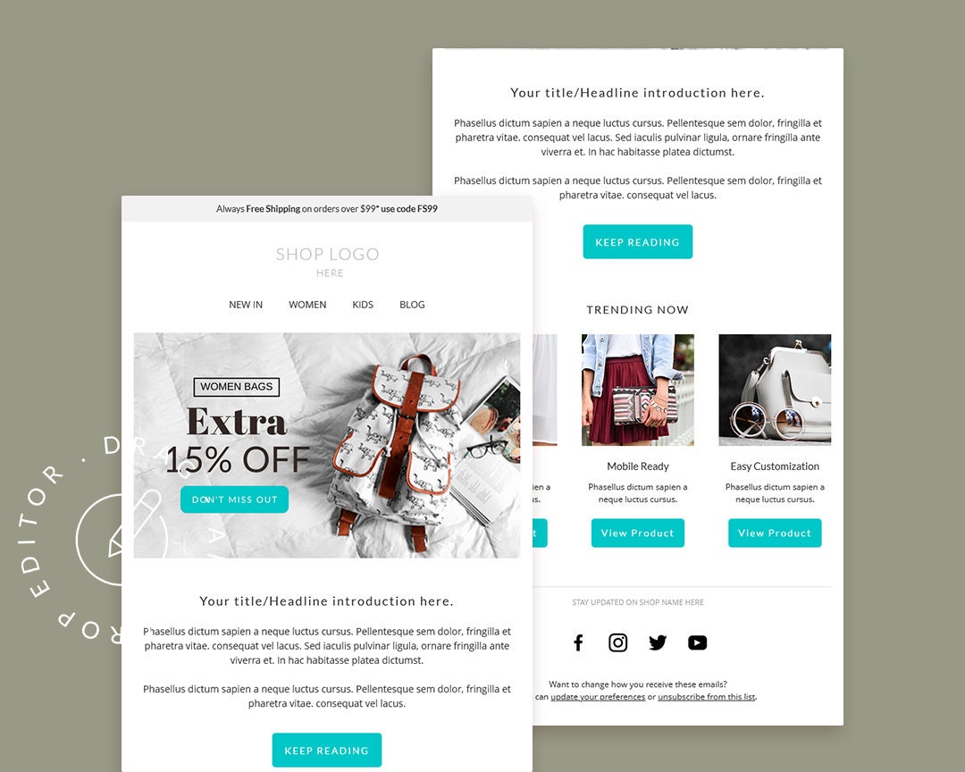 email-newsletter-template-email-template-mailchimp-template-etsy