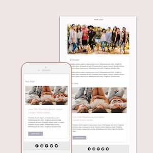 Mailchimp email template for bloggers, Responsive Blogger Email Template, Mailchimp newsletter template