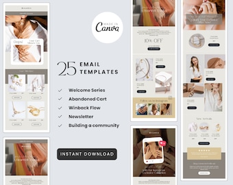Schmuck E-Mail Marketing Vorlagen: Canva Email Design (Digitaler Download)