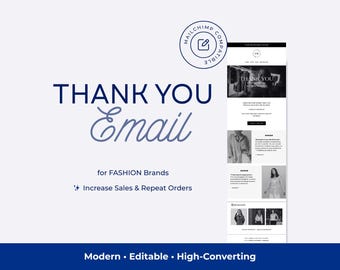 Danke E-Mail Vorlage | Canva Newsletter für Fashion Brands | E-Mail nach dem Kauf | E-Mail zur Kundenwertschätzung | E-Kommerz Vorlage