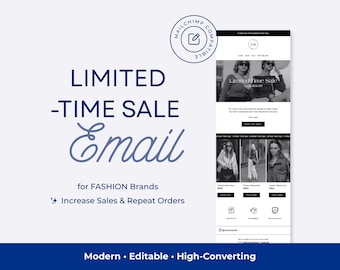 Begrenzte Zeit Verkauf E-Mail Vorlage | Canva Newsletter für Fashion Brands | E-Handel Rabatt-E-Mail | Flash Sale Marketing Vorlage