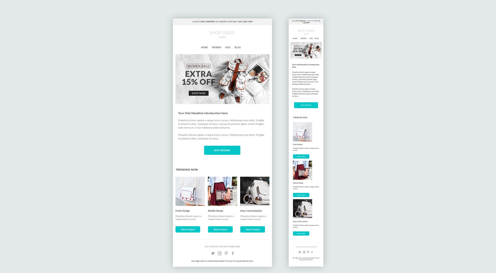 Email Newsletter Template Email Template Mailchimp Template Etsy