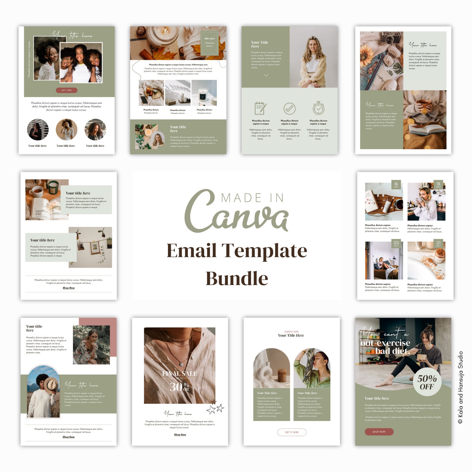Canva Email Template Bundle: Editable Newsletter Designs (digital ...