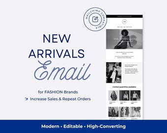 Modemarken Neue Ankömmlinge E-Mail-Vorlage | Mailchimp bearbeitbarer Newsletter