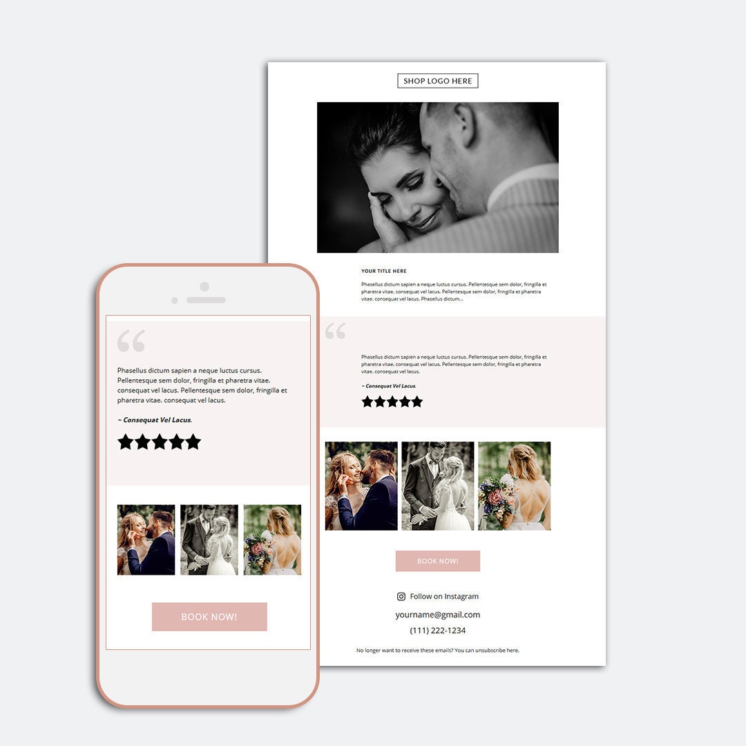 Photographer Email Template Mailchimp Template Photography Etsy