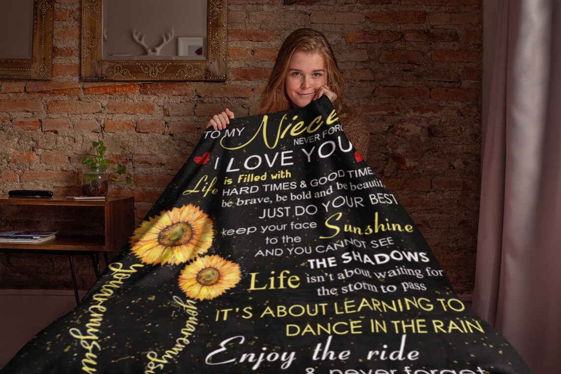 Personalized To My Niece Blanket Sunflower Blanket To Niece Etsy