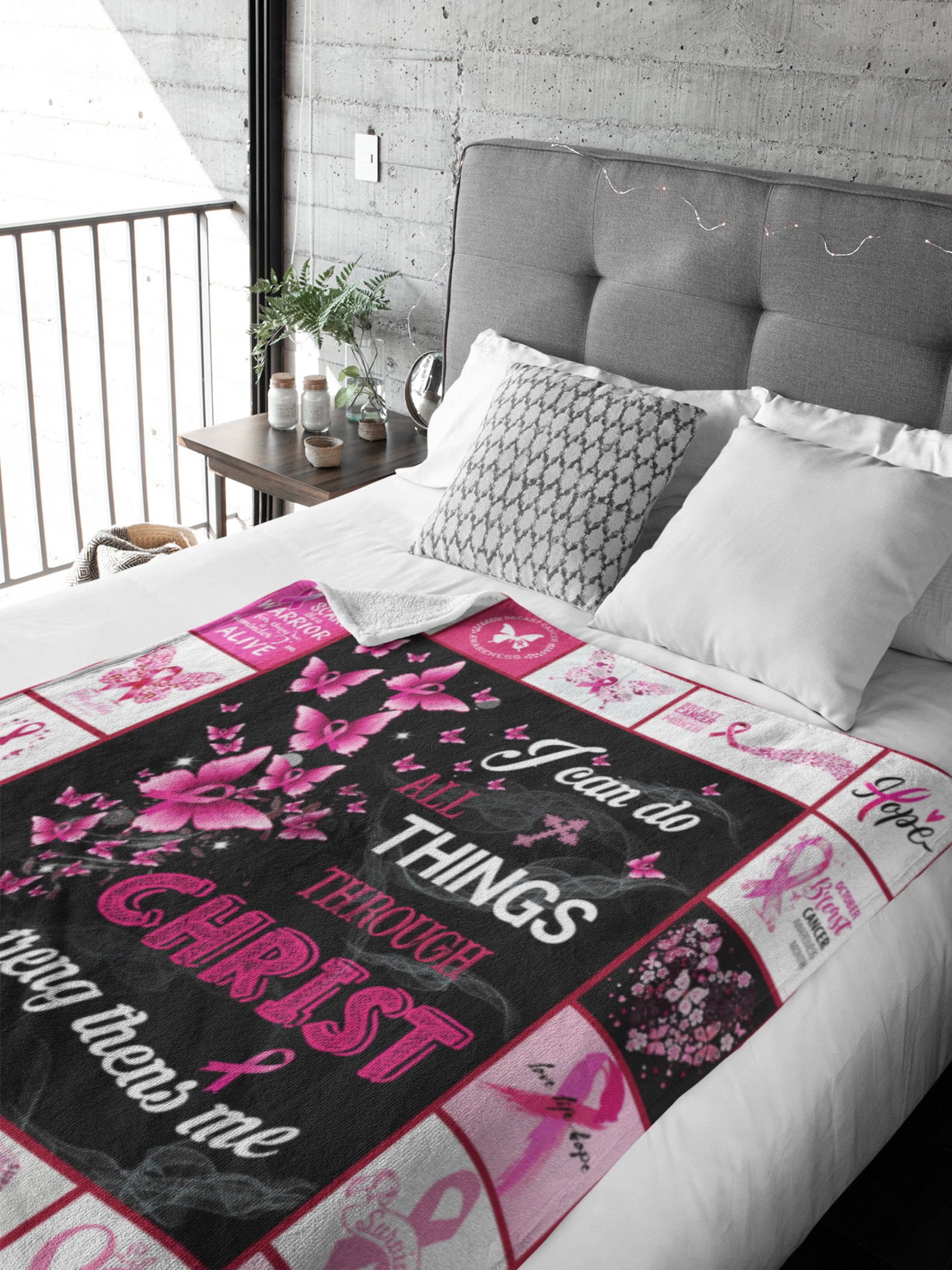 Breast Cancer Blanket Cancer Awareness Cancer Blanket Gift Etsy