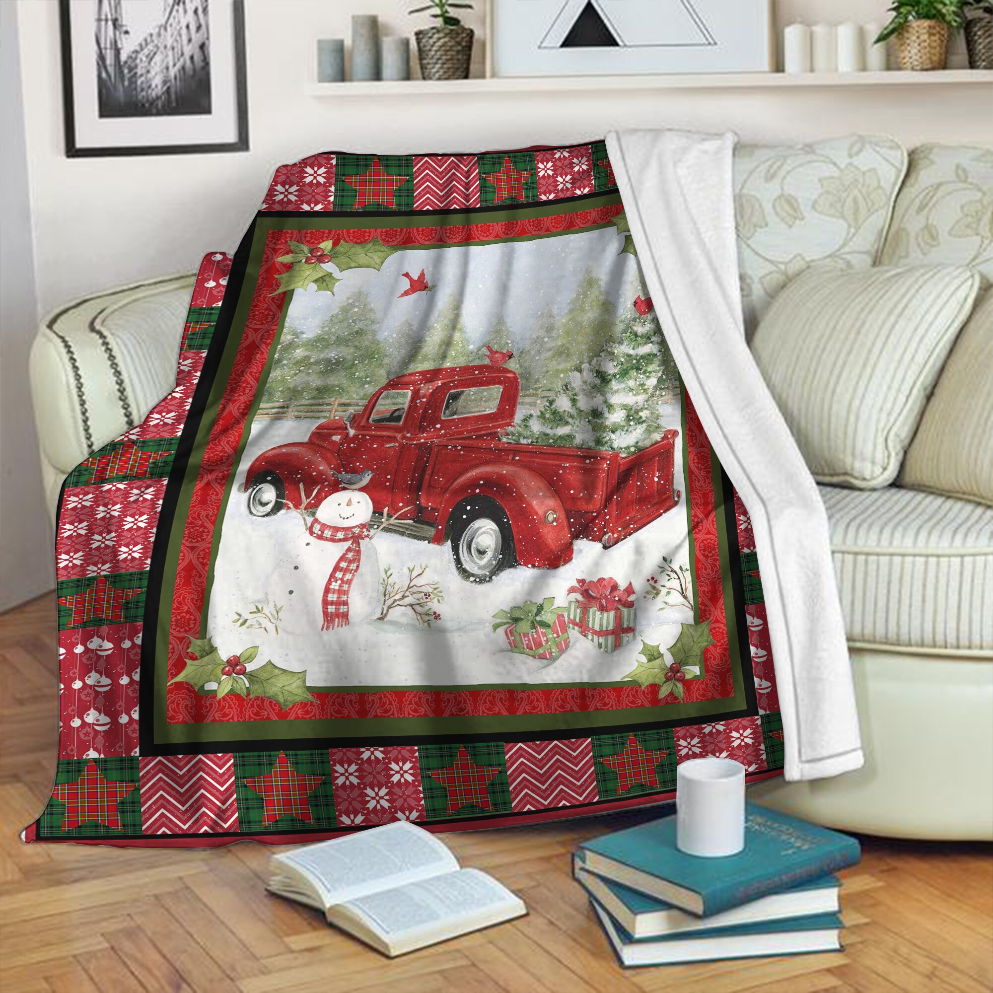 Red Truck Blanket - Etsy Red Truck Blanket - Etsy
