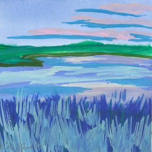 Coastal Painting, Marsh Painting, Original Gallery Wall Painting