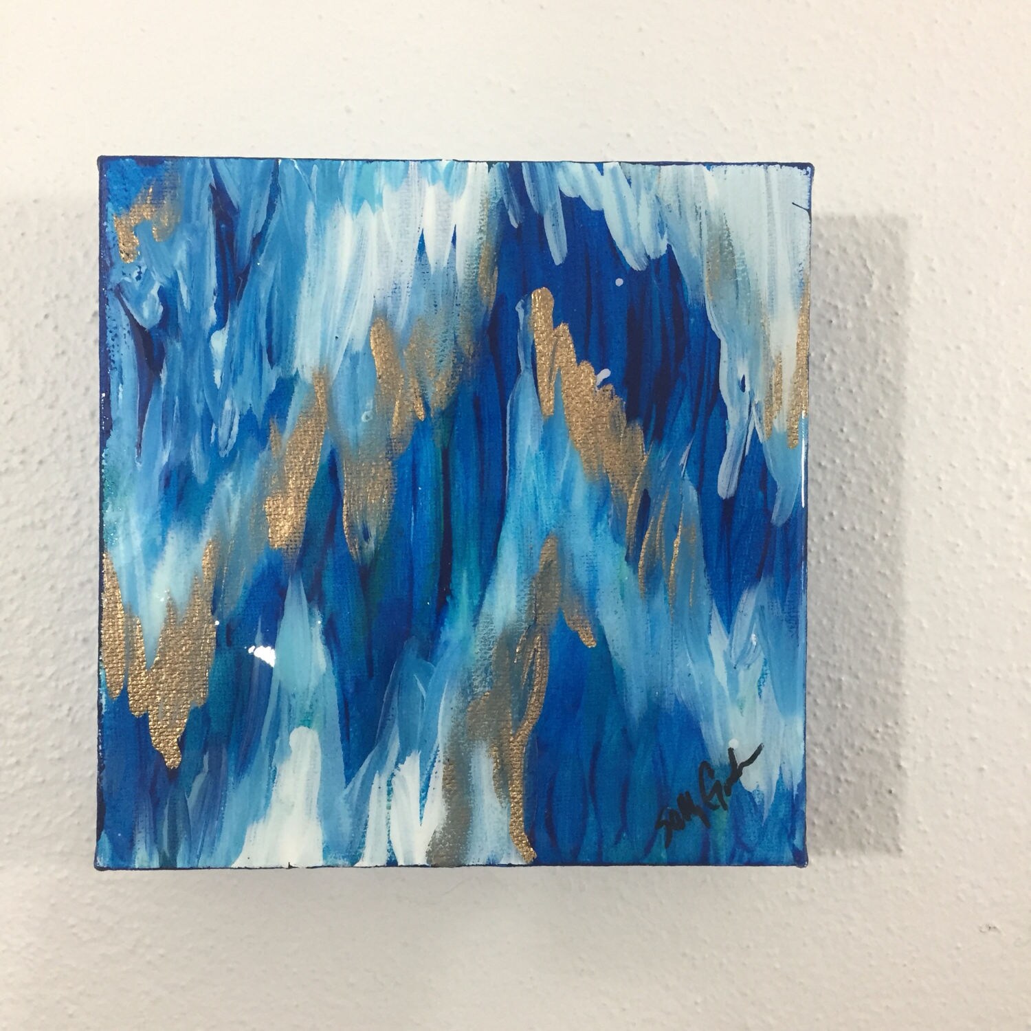 Blue Wall Decor Wall Art Modern Rustic Home Decor Etsy